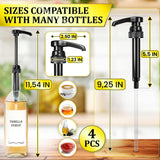 Lockable Syrup Pumps 4 Pack, 12.7 Inch for 750 ml Bottles