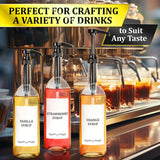 Lockable Syrup Pumps 4 Pack, 12.7 Inch for 750 ml Bottles