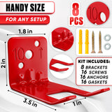 Fire Extinguisher Wall Brackets 8 Pack, Red Steel, 20 lb Rated