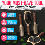 Hair Detangler Brush Set 4 Piece with Cat Mirror, Assorted
