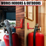 Fire Extinguisher Wall Brackets, 20 Lb Steel, Red, 4 Pack