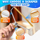 Metal Pet Hair and Lint Remover with Wooden Handle, 2 Pack