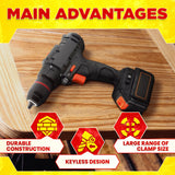 Keyless Self-Tightening Drill Chuck, 1/2-20 UNF, 2-13mm