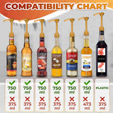 Gold Syrup Pumps 4 Pack, Skinny Style for 750 ml Bottles
