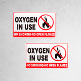 Oxygen in Use No Smoking Vinyl Decals, 3 x 5 In, 2 Pack