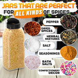 32 Oz Seasoning Shakers with Black Lids, 2 Pack