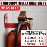 Fire Extinguisher Wall Brackets 8 Pack, Red Steel, 20 lb Rated