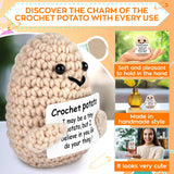 Handmade Crochet Potato Plush with Encouragement Card, 3.14 In