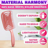 Pink Vented Detangling Brush for Blow Drying and Wigs