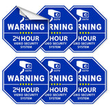 Surveillance Camera Warning Decals, 6 Pack, 3.3 Inch Hexagon