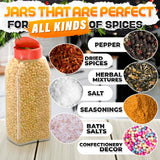 32 Oz Seasoning Shakers with Red Dual Flip Lids, Set of 2