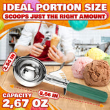 2.67 Oz Trigger Ice Cream Scoop, #12 Stainless Steel