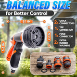 8-Pattern Heavy Duty Garden Hose Nozzle, 3/4 Inch