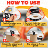 Tamper Proof Stickers 250 Pack, 1 x 3 Inch Black
