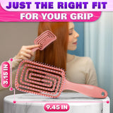 Pink Vented Detangling Brush for Blow Drying and Wigs
