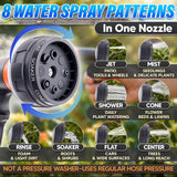 8-Pattern Heavy Duty Garden Hose Nozzle, 3/4 Inch