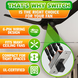 Ceiling Fan Direction Toggle Switch, 6-Pin, Prewired Leads