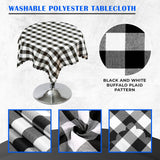 Black and White Buffalo Check Tablecloth, 35 Inch Square
