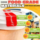 500 Red Tamper Evident Seal Stickers, 1 x 3 In, 2 Rolls