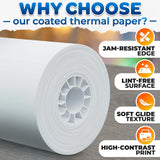 Thermal Calculator Paper, 3 Rolls, 2 1/4 In Wide x 85 Ft