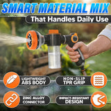 Car Wash Hose Nozzle with 3.5 oz Soap Dispenser, Orange