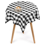 Black and White Buffalo Check Tablecloth, 35 Inch Square