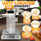 32 Oz Seasoning Shakers with Black Lids, 6 Pack