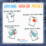 Skeleton Middle Finger Iron-On Patch, 5 x 2 Inch