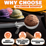 4 Oz Trigger Ice Cream Scoop, #8 Stainless Steel