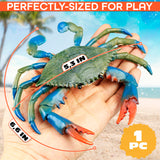 Realistic Blue Crab Plastic Figure, 6.6 x 5.3 In