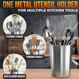 Sink-Insert Style Stainless Steel Utensil Crock for Countertops