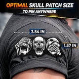 Embroidered Skull Iron-On Patch for Biker Vests and Jackets
