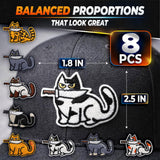 8 Pcs Embroidered Cat Iron-On Patches, 2.52 x 1.76 In