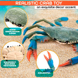 Realistic Blue Crab Plastic Figure, 6.6 x 5.3 In
