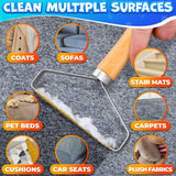 Metal Pet Hair and Lint Remover with Wooden Handle, 2 Pack
