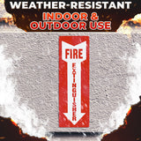 Fire Extinguisher Arrow Stickers 24 Pack, 11.8 x 4 Inch Vinyl