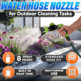 Car Wash Hose Nozzle with 3.5 oz Soap Dispenser, Green
