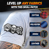 Embroidered Skull Iron-On Patch for Biker Vests and Jackets