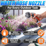 8-Pattern Heavy Duty Garden Hose Nozzle, 3/4 Inch