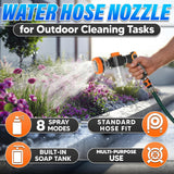 Car Wash Hose Nozzle with 3.5 oz Soap Dispenser, Orange