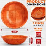 Lacquered Wood Salad Bowls, Set of 6, 8 Inch